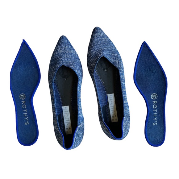 Rothy’s Marled Blue Pointed-Toe Flats - 7.5 - Picture 2 of 8